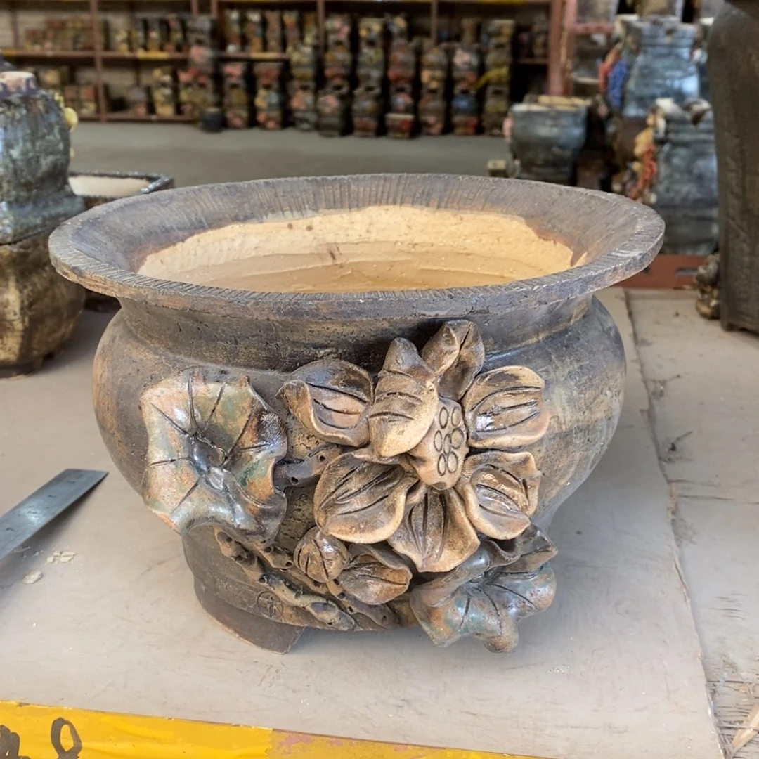 红陶青藤花器多肉花盆