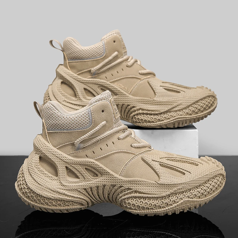 2025秋季新款男士马丁靴休闲百搭轻便潮流户外高帮鞋厚底增高潮鞋