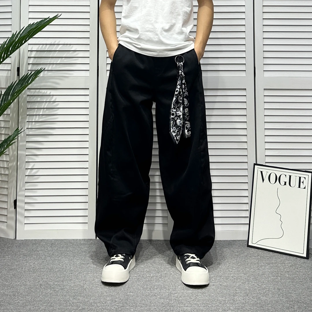 冬季男新款加绒加厚潮流美式高街痞帅直筒工装裤高级感百搭休闲裤