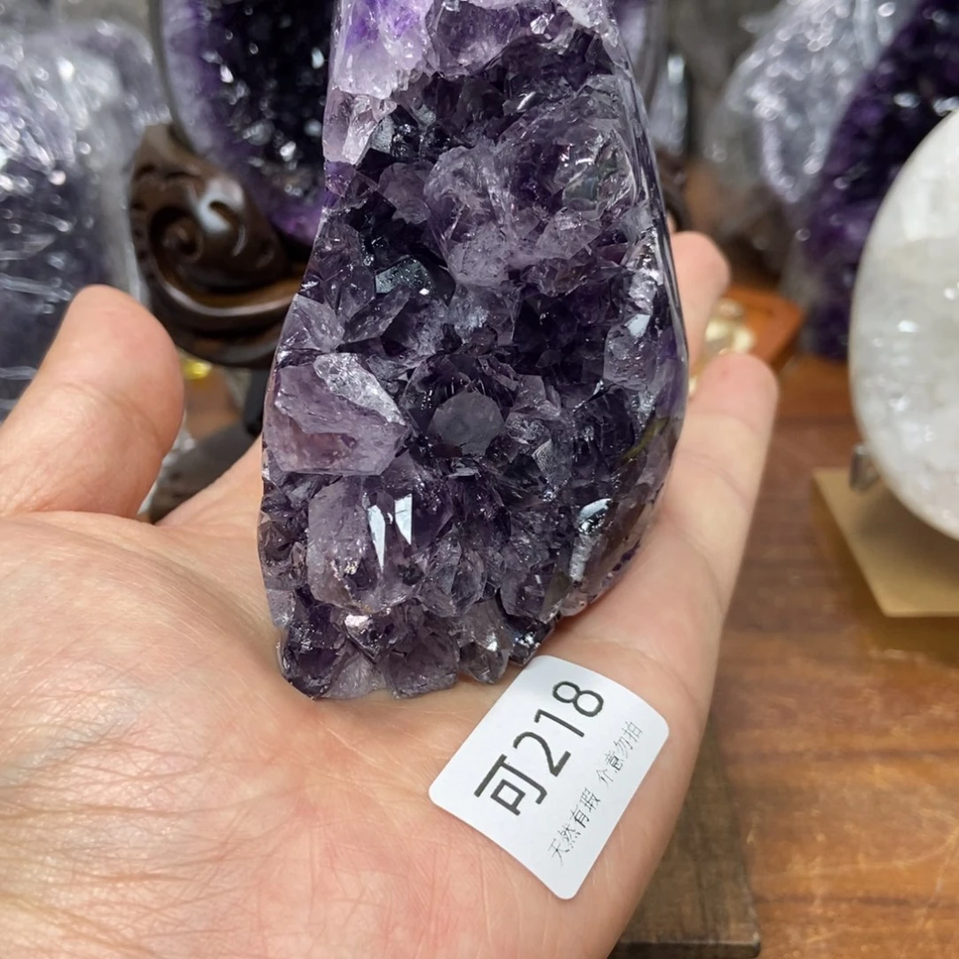 天然水晶摆件未镶嵌紫晶
