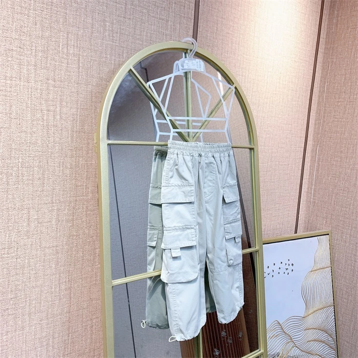 AD227     宝宝大口袋工装单层春款卫裤棉布裤子