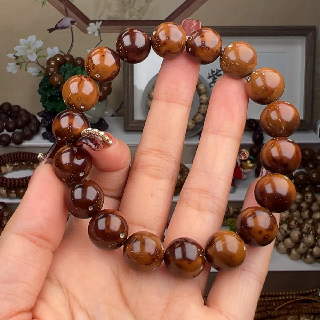 紫金鼠手串去****—卡12.7半实心光珠