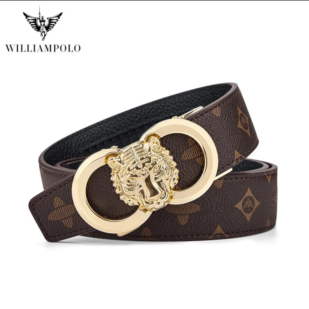 WILLIAMPOLO轻奢男士皮带100%真皮自动扣新款高档腰带男经典虎头