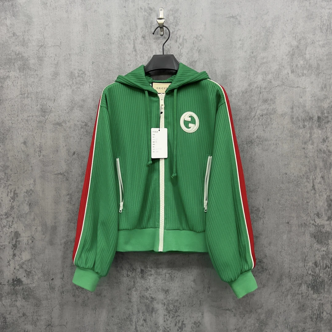 未使用 GUCCI/古驰 24新款刺绣Logo织带拉链外套/J0040H/宽松xxs