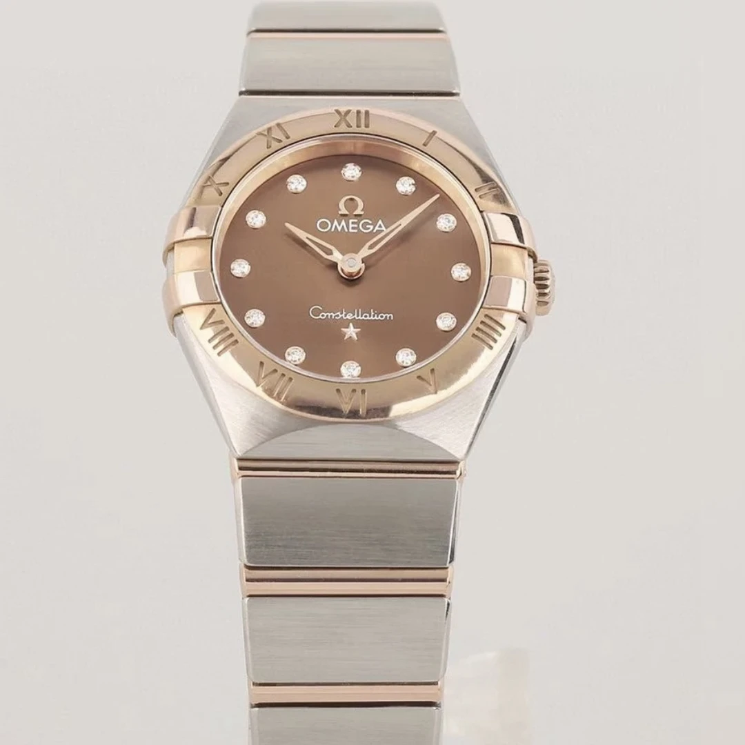 99新 Omega/欧米茄 曼哈顿/25表经/间金/内钻/石英机芯/女士腕表/