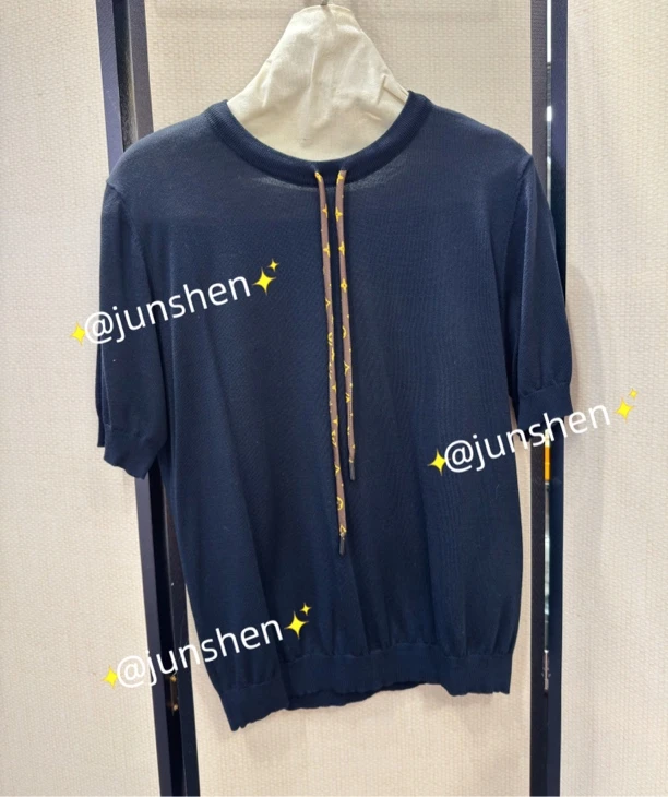 【竣深Junshen】夏季薄款100%薄羊毛短袖上衣，不闷热气质款