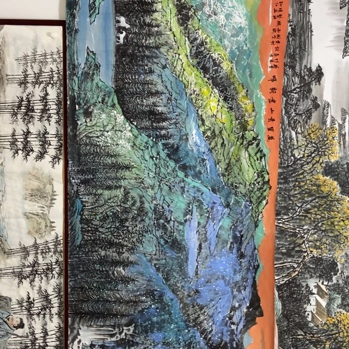 枕书斋画廊的直播间