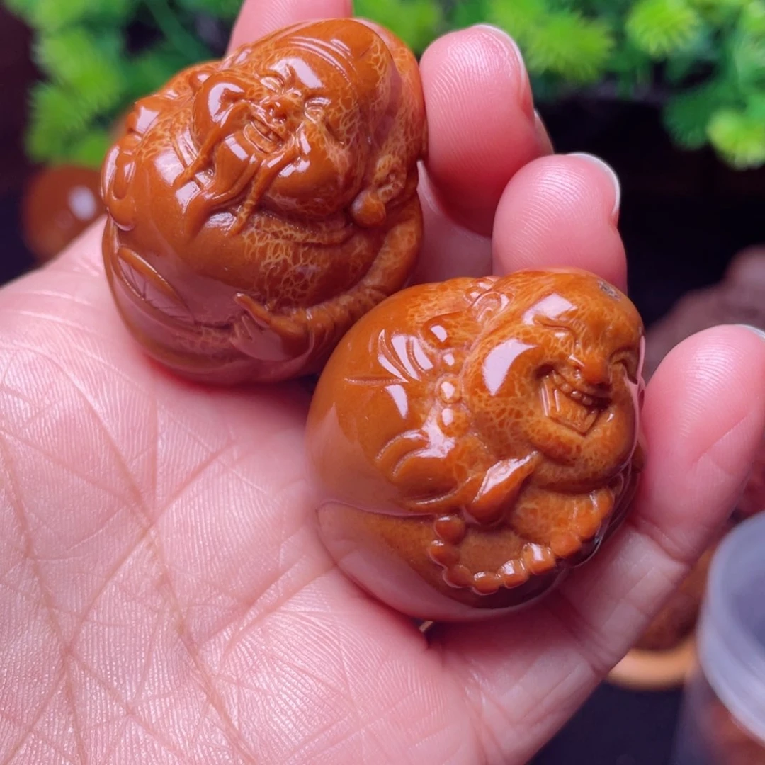 【闪购商品】橄榄核把件财迷一对