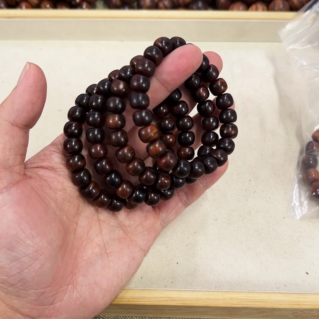 黄花梨/降香黄檀手串/手链12mm桶珠老料越南