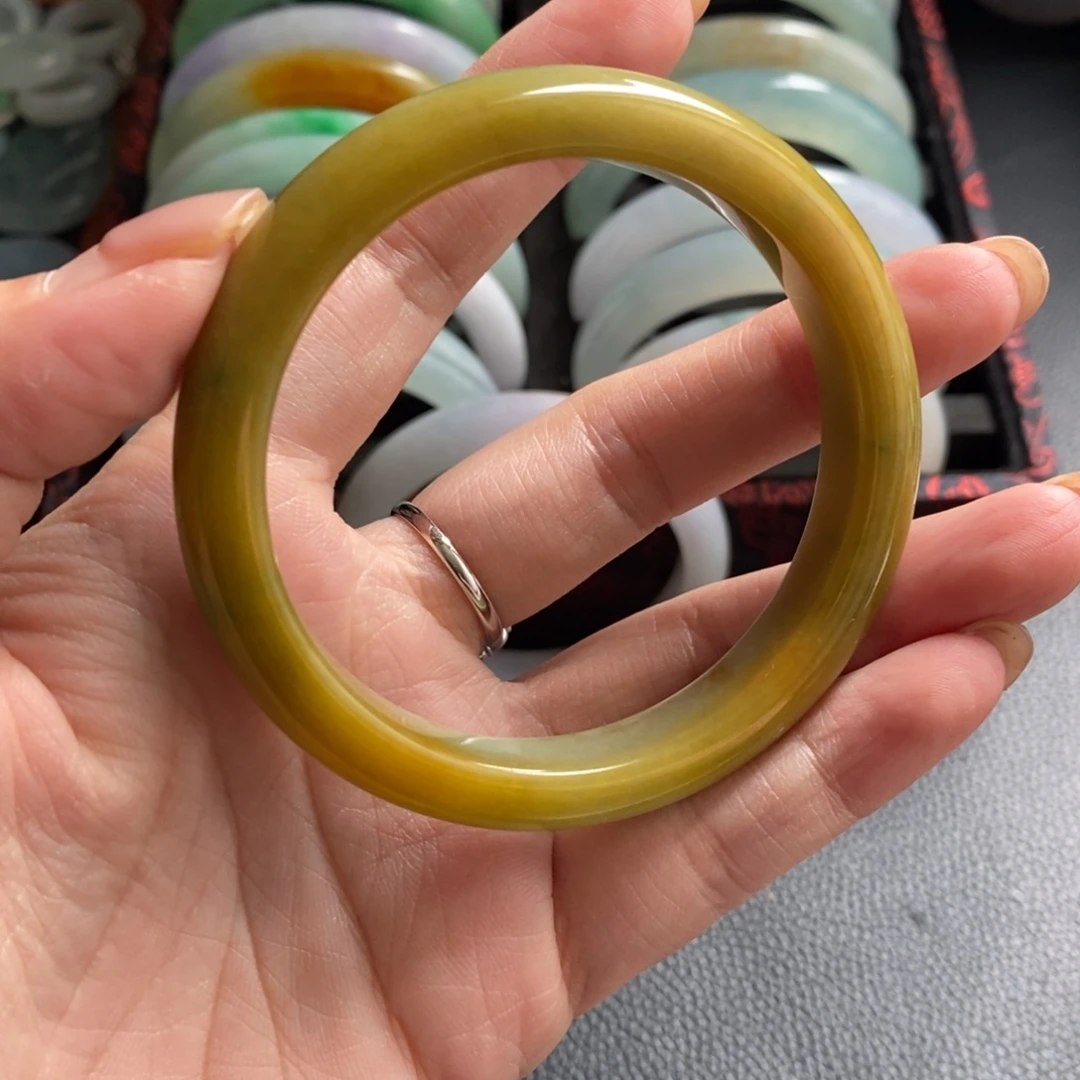 翡翠未镶嵌手镯天然翡翠手镯55.6