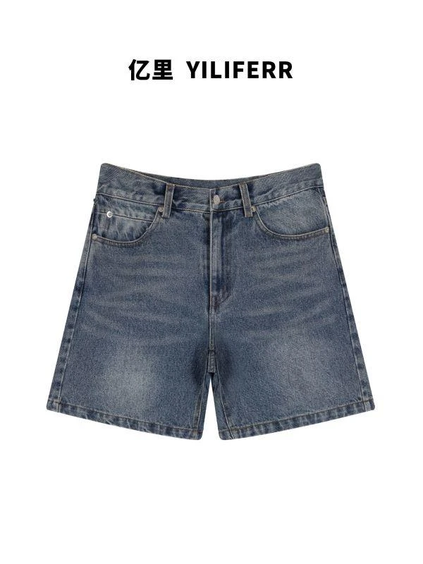 复古高腰显瘦牛仔短裤Y0016