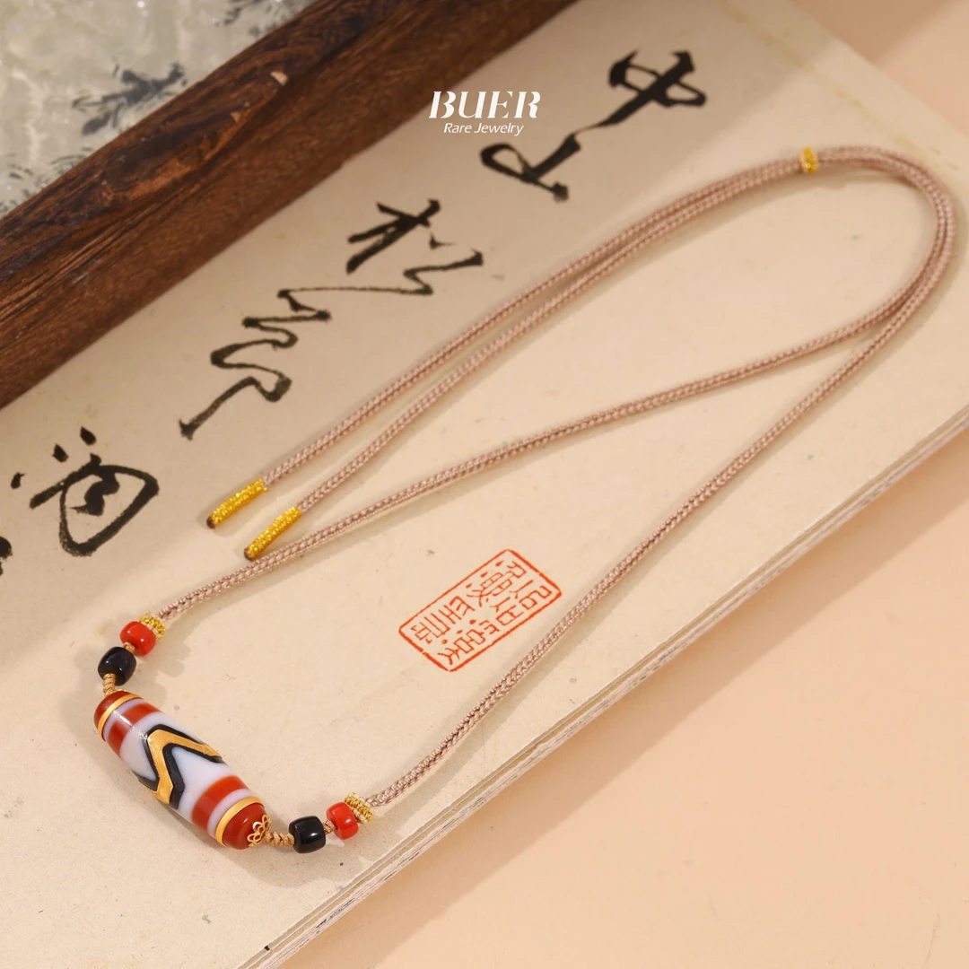 【不二】虎牙天珠18K金DIY编绳项链（多样性发）