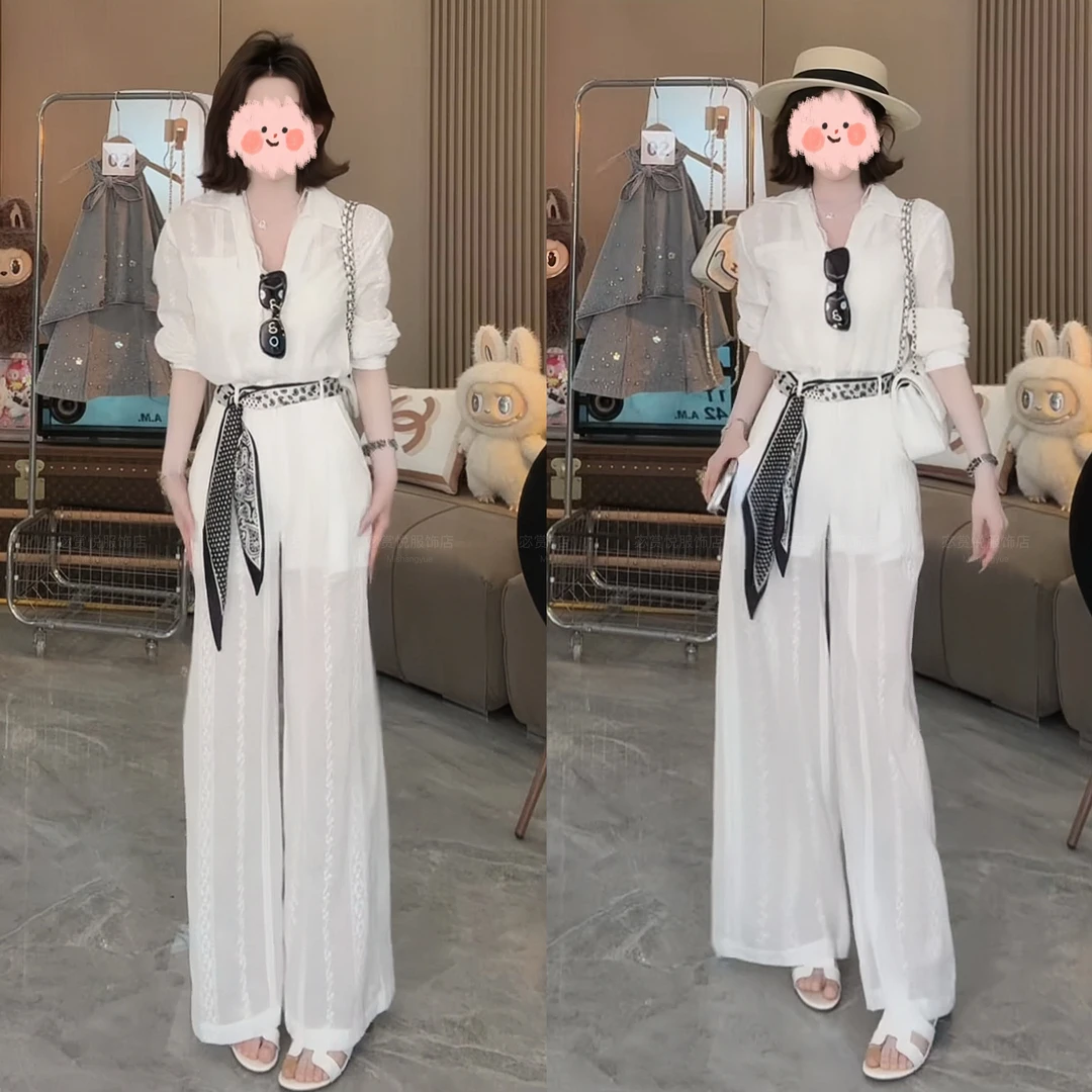 夏季新款多巴胺松弛感温婉大方老钱风气质上衣舒适百搭休闲裤套装