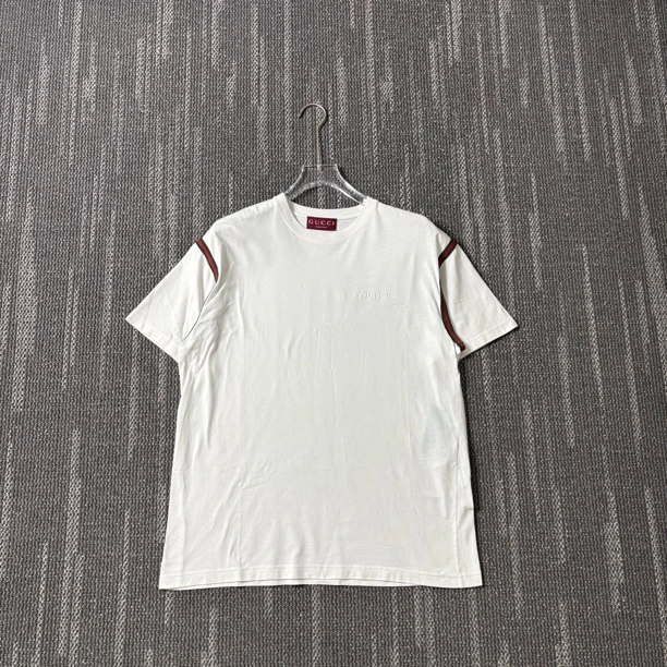 99新 GUCCI/古驰 刺绣logo织带拼接圆领短袖/M码/5762