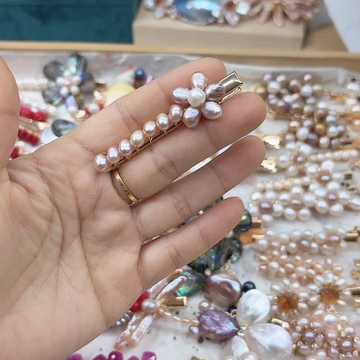 淡水珍珠发饰未镶嵌