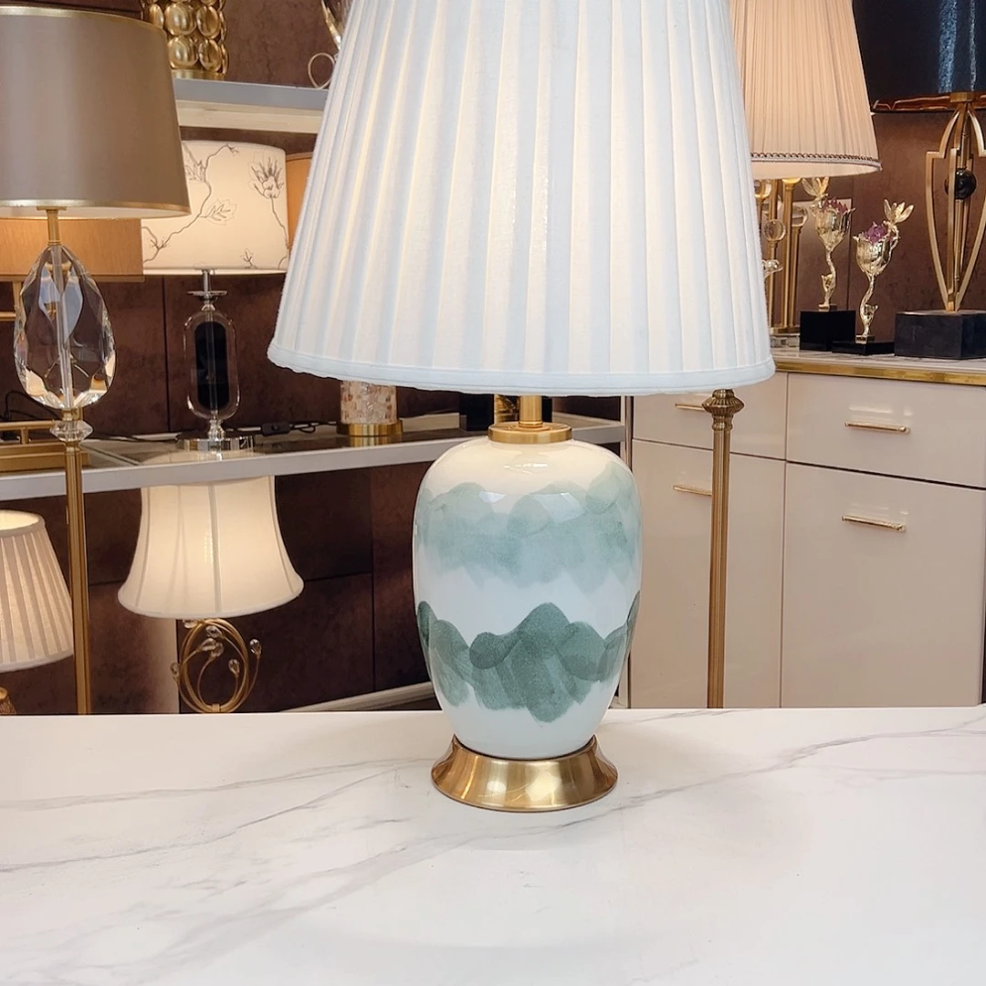 圆形款40号台灯陶瓷灯罩白色