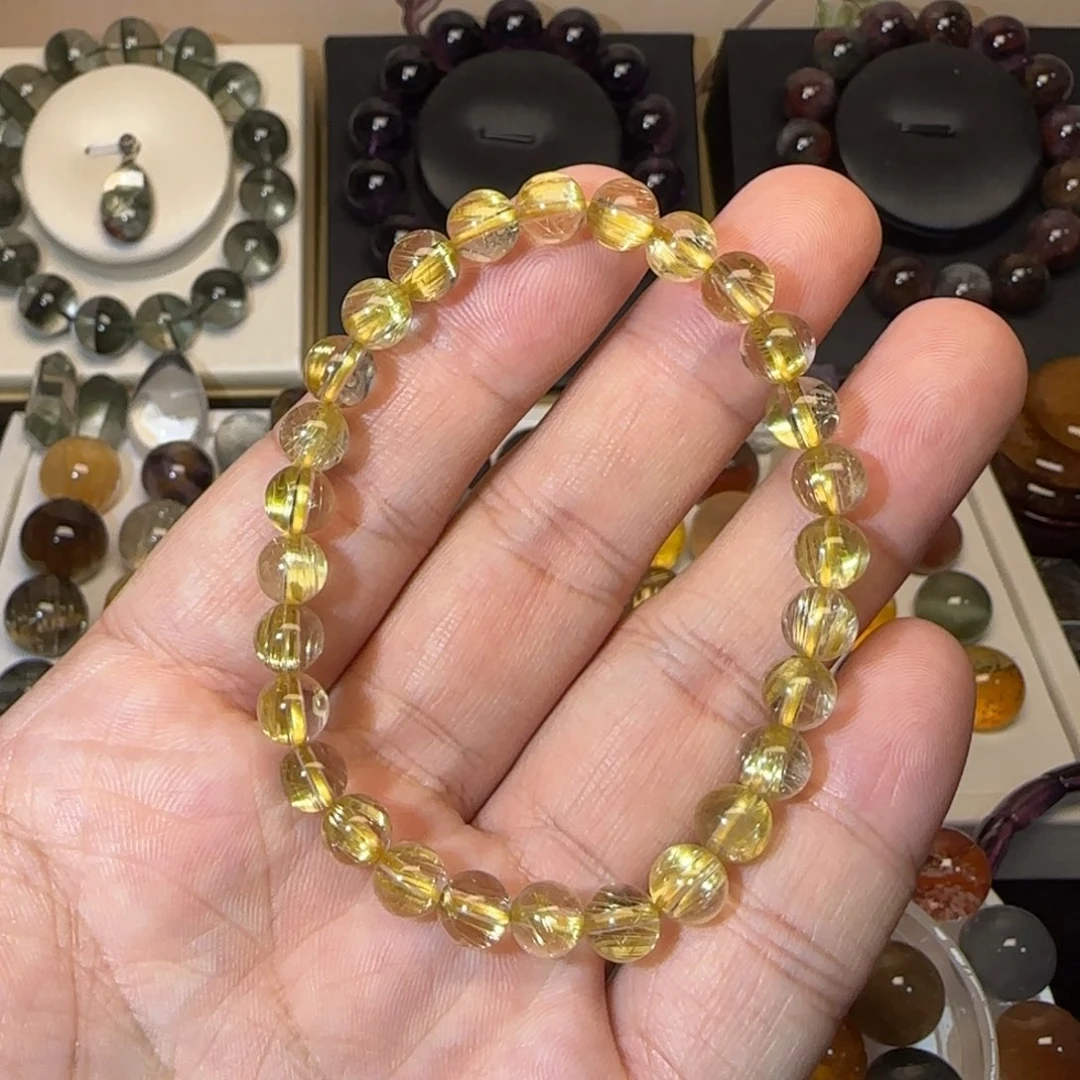 未镶嵌手串水晶6mm+金钛晶单圈多样性发货