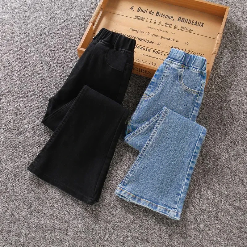 女童喇叭裤爆款显瘦春夏洋气2025新款韩版6-12岁儿童牛仔裤薄款潮