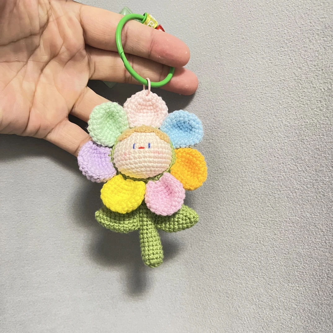 七彩向日葵手工钩织挂件