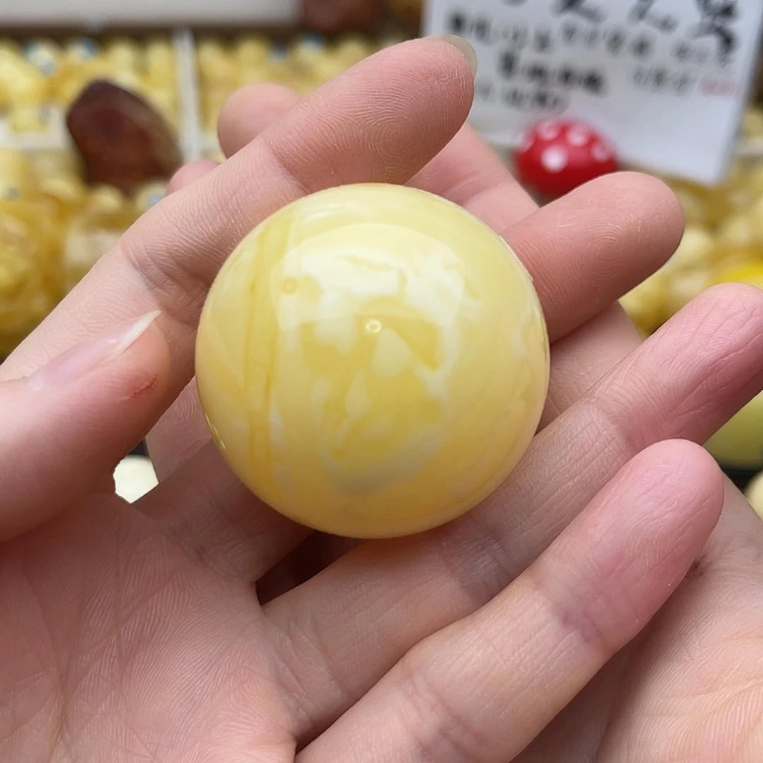 裸石琥珀未镶嵌蜜蜡圆珠鸽