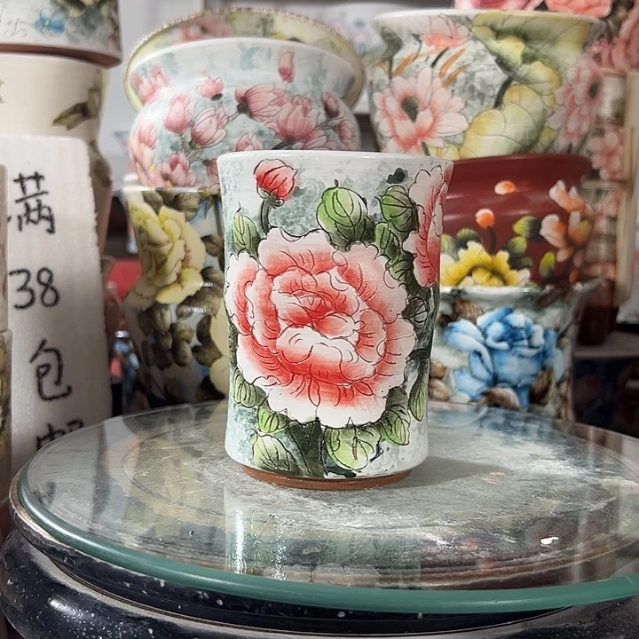 景德镇手绘花盆满38包邮偏远地区除外