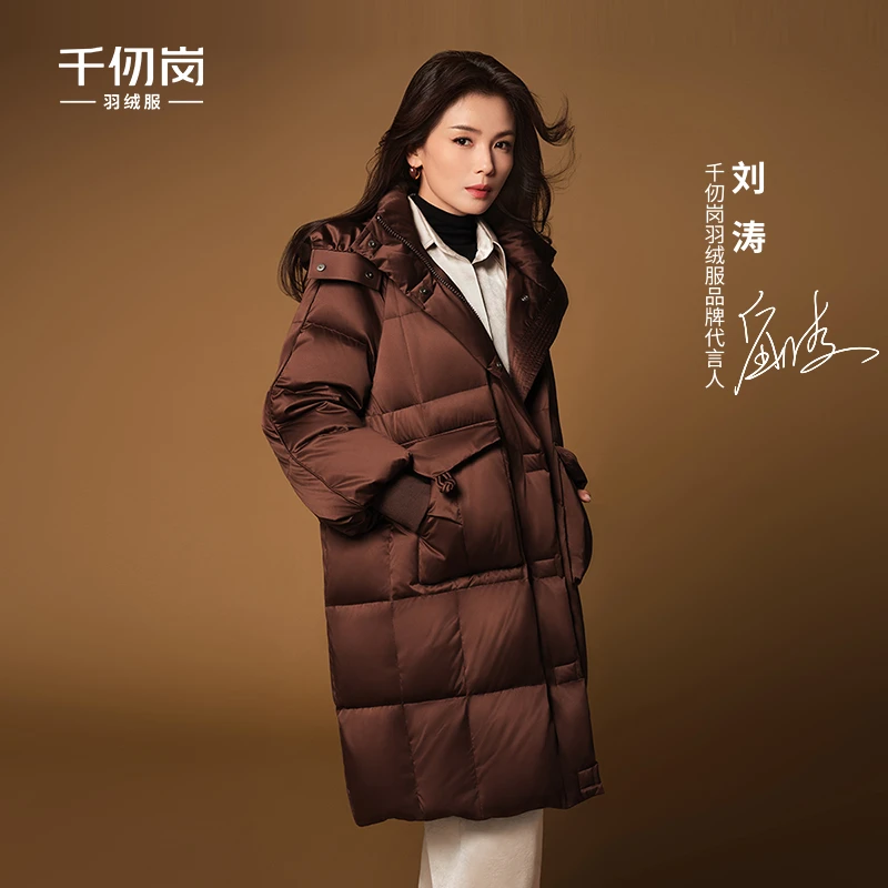 【刘涛同款】千仞岗2024秋冬季新款长款加厚羽绒服保暖外套Y309715Y