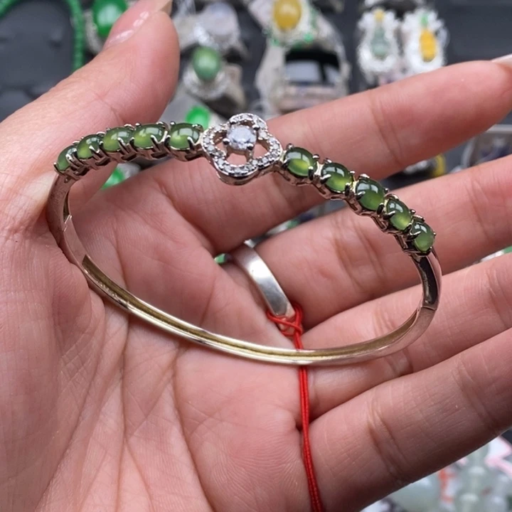 翡翠吊坠(不含链)银S925镶嵌手链