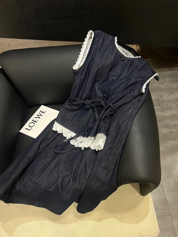 KW【实穿主义】南油欧货休闲时尚百搭舒适柔软百搭套装女无袖收腰