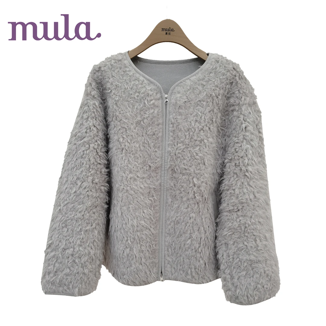 【诗语专属】慕拉2024年冬装时尚百搭颗粒绒外套M4510P056