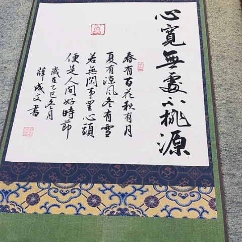 墨***主心宽无处不桃源挂轴作品