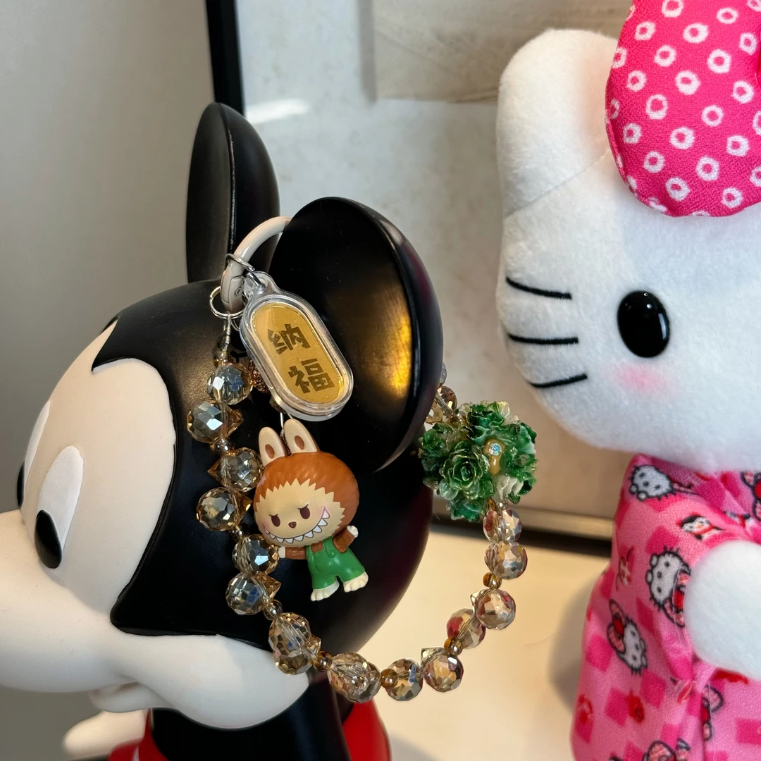 10036韩版定制棕色布布手机链包挂