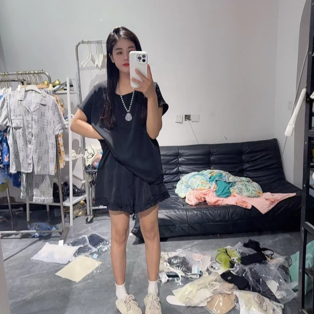 名媛家冰丝黑色套装（不缩水）家居服可外穿
