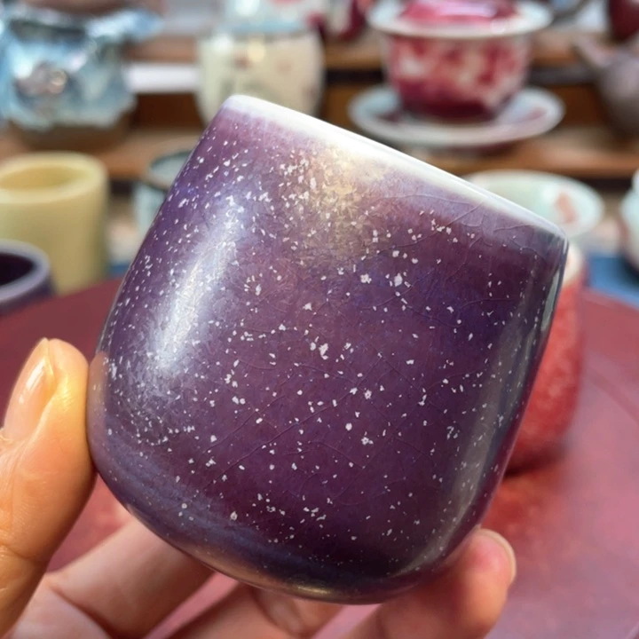 摆件钧瓷紫气东来闻香杯