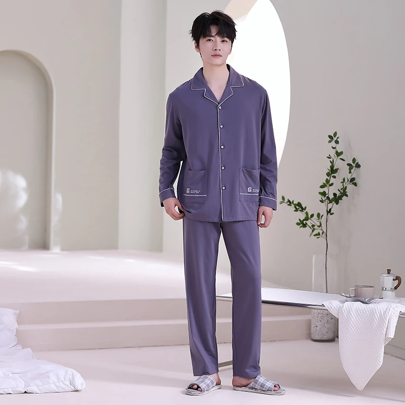 睡衣男春秋款纯棉长袖2025年新款男夏季薄款青年大码家居服套装
