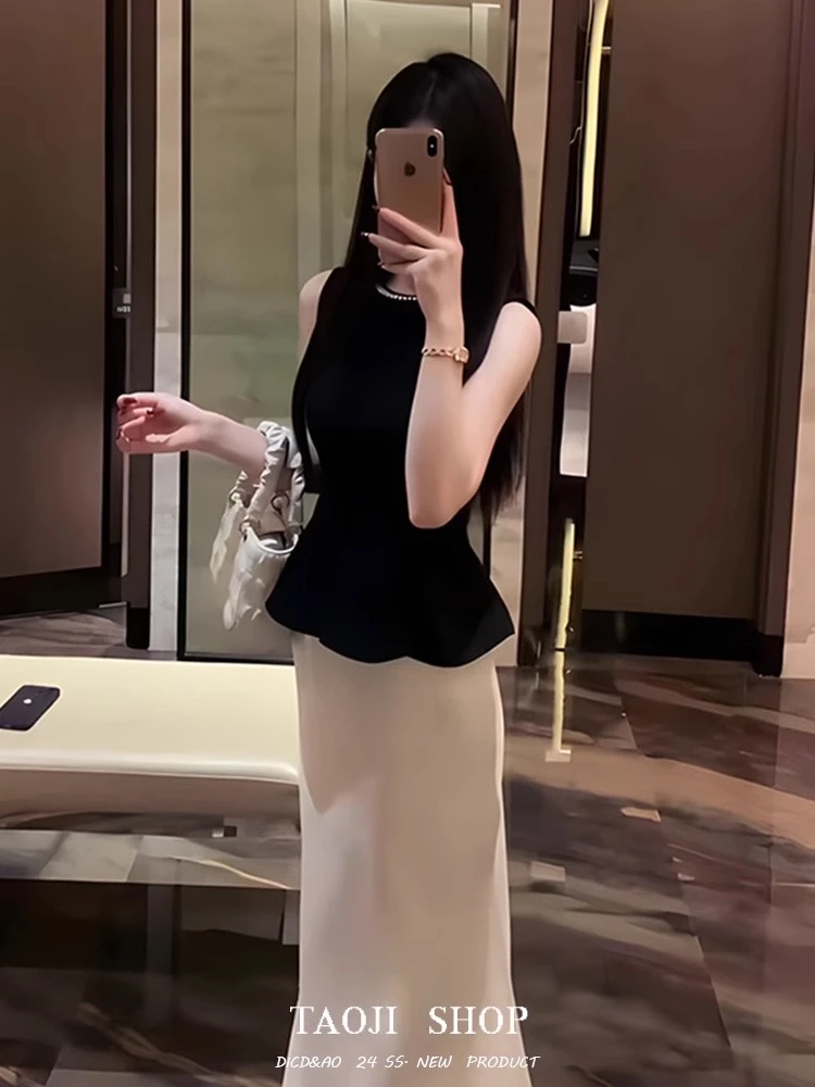 时尚套装轻熟休闲时尚连衣裙高腰阔腿裤上衣夏季显瘦