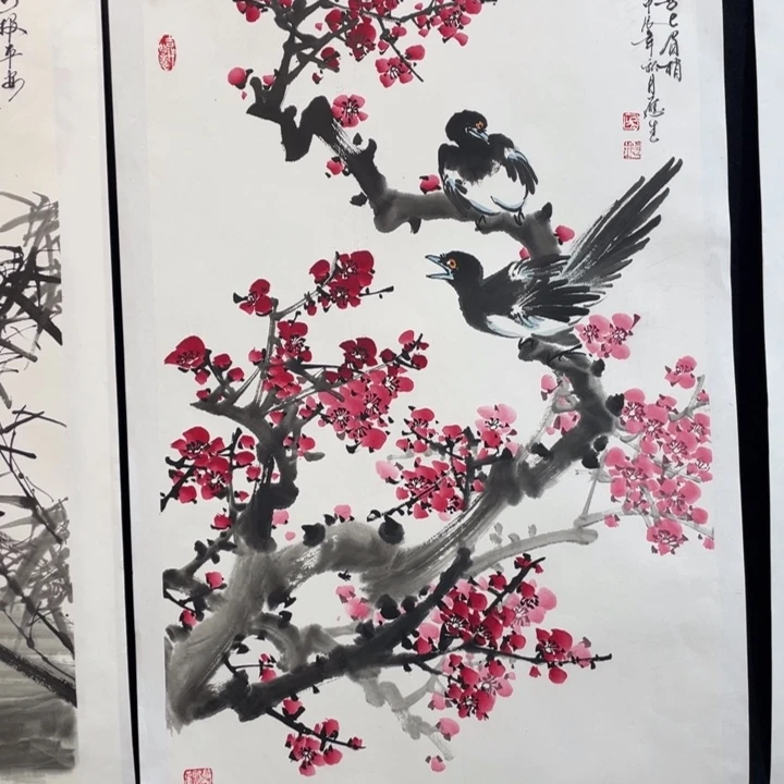 国画四尺三开作品一幅