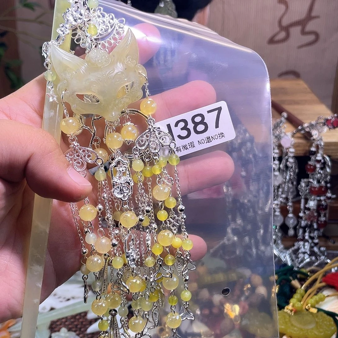 钰***欢蛇纹石玉未镶嵌发饰