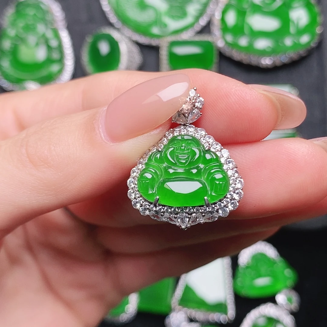 翡翠银S925镶嵌颈饰