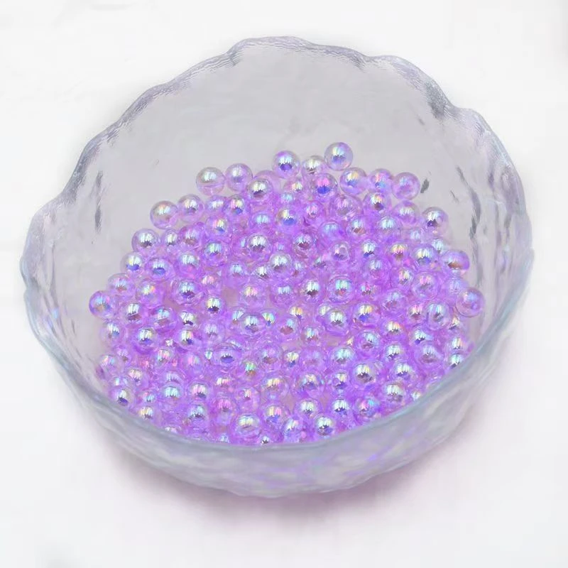 【水晶小店】8mm炫彩透明幻彩AB圆珠亚克力手工串珠散珠立体装饰
