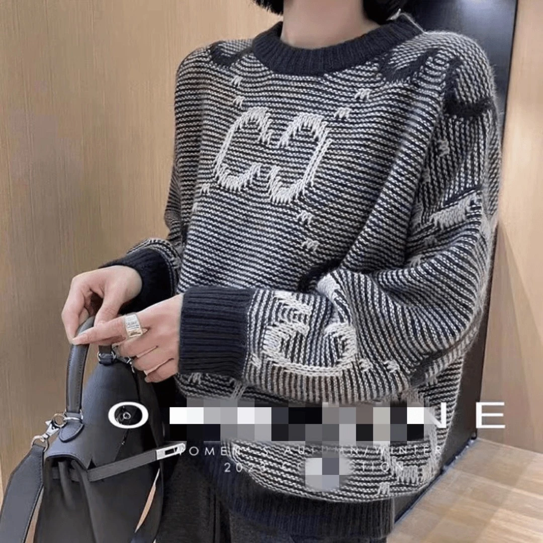 【心依阁铭品】6663加厚提花大版宽松毛衣