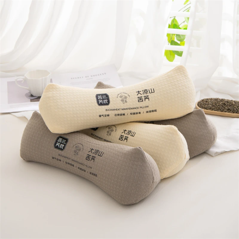 针织棉苦荞菱形三角枕全荞麦护颈椎枕头枕芯水洗可拆卸学生单人