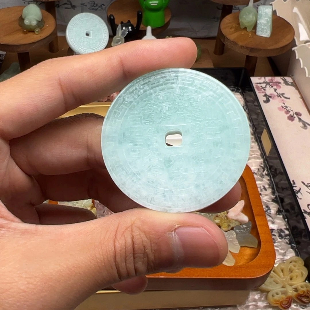蛇纹石玉合金吊坠(不含链)