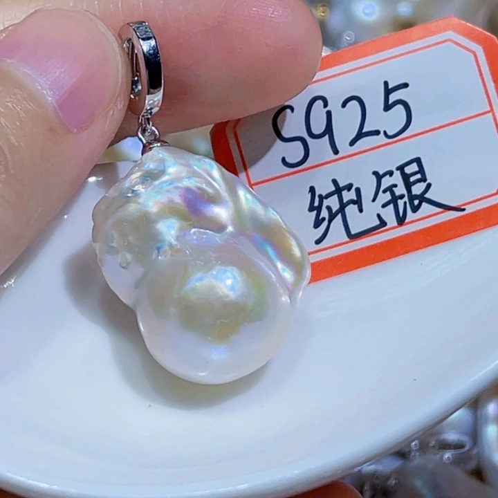 淡水珍珠银S925镶嵌颈饰