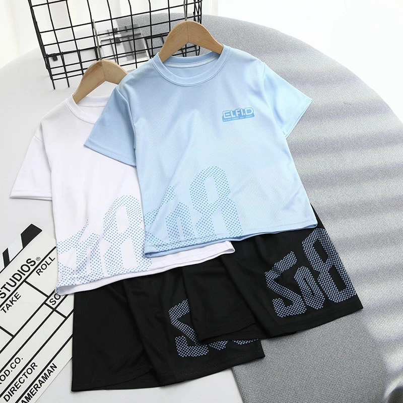 速干透气男童夏装套装2025新款儿童运动夏季女童薄款冰丝短袖短裤