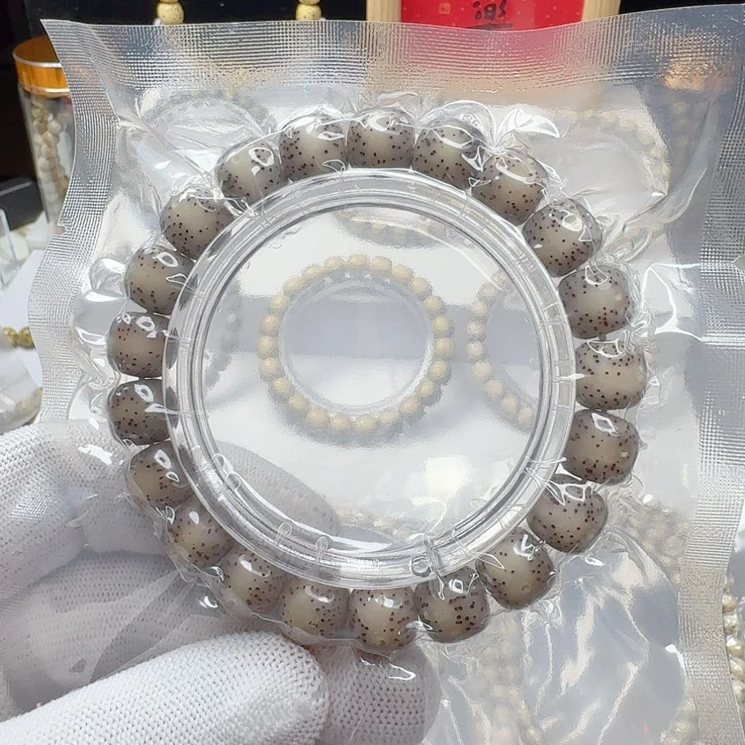 星月菩提手串石玉料11/10冰糖果栋料月留白小细星
