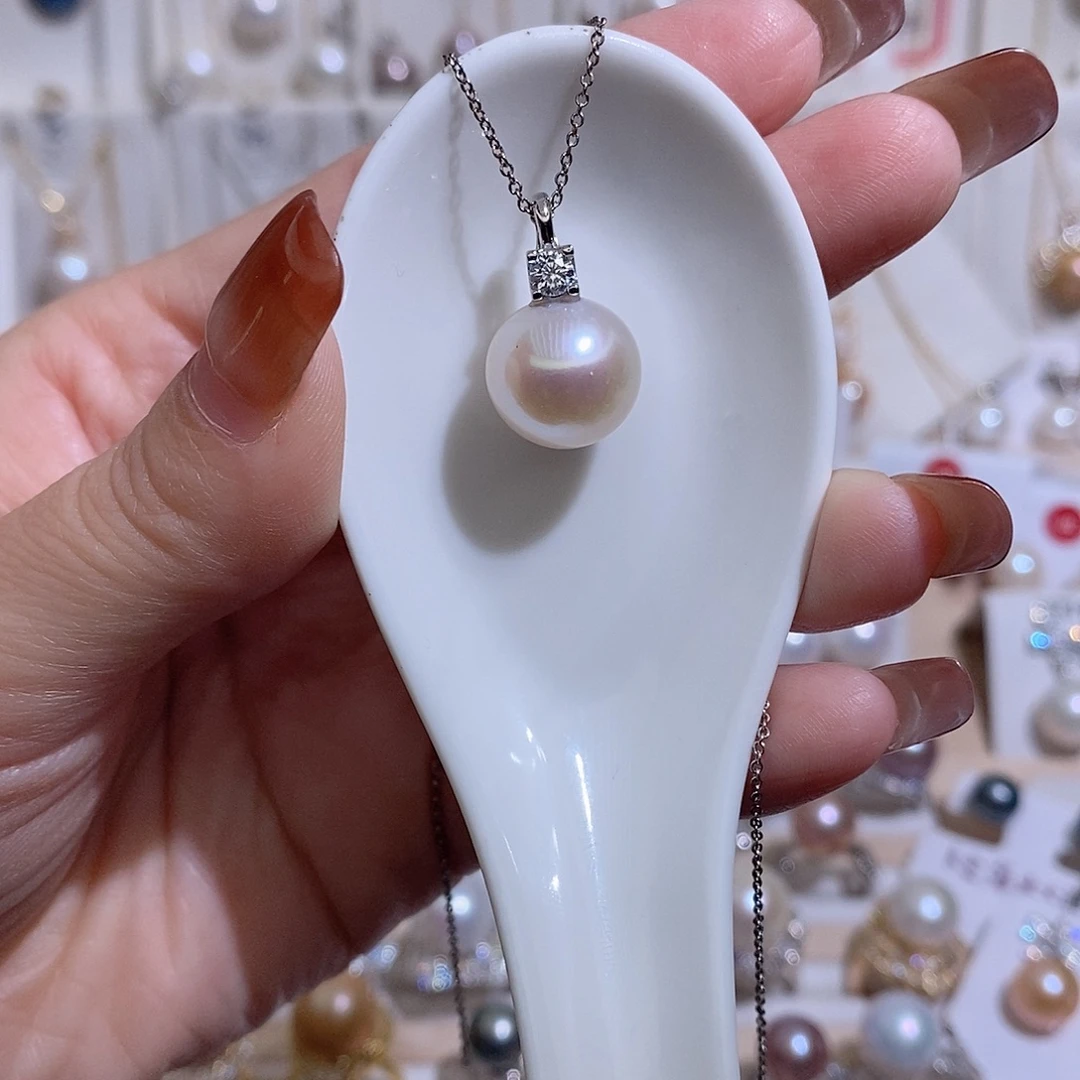吊坠(赠链)淡水珍珠银S925镶嵌w12.8