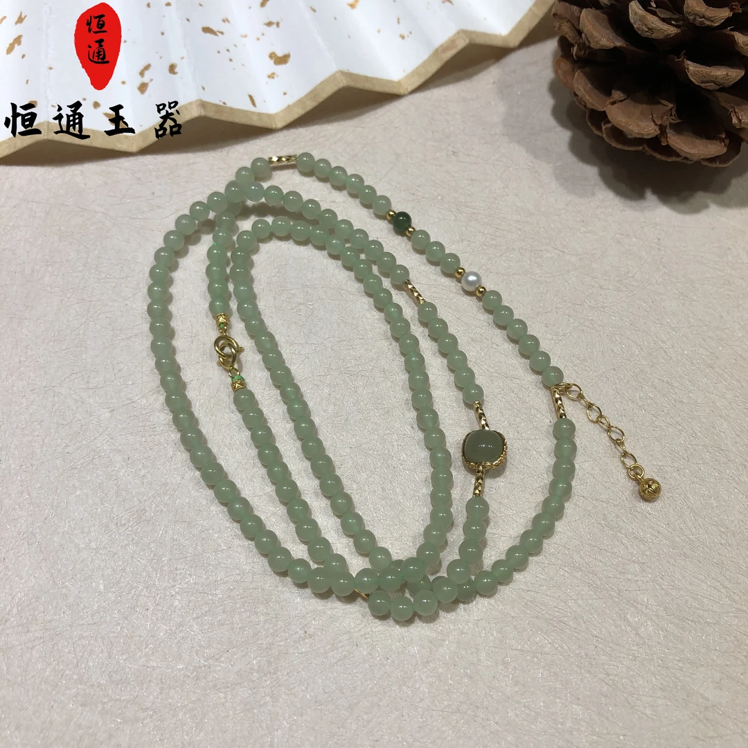 和田玉diy两用款项链规格约3+mm-1-299
