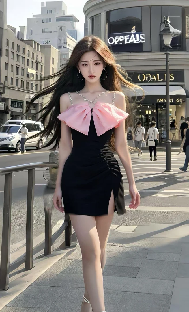 夏季新款2025小众轻奢温柔纯欲黑色V领收腰优雅氛围感连衣裙辣妹