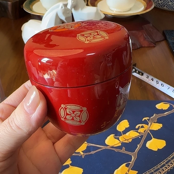 瓷10515红色大漆茶枣