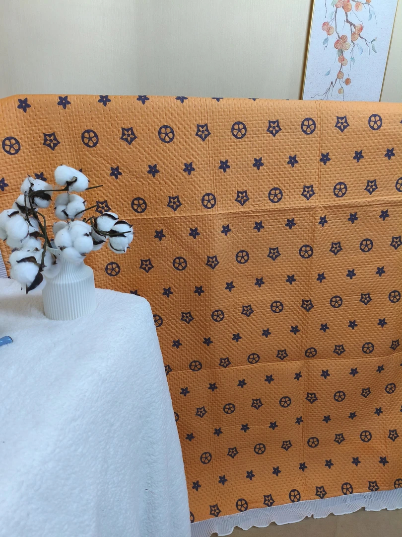 【橘色四叶草】华夫格床盖双人2*2.3米